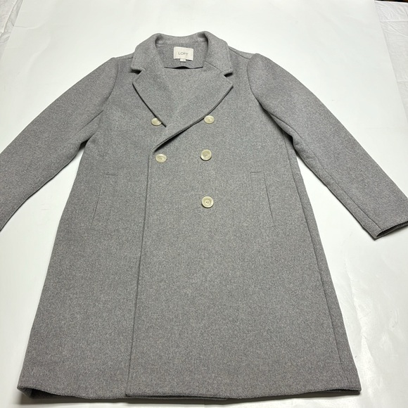 Loft women’s  Double Breasted light Grey winter Coat size small - Picture 4 of 9